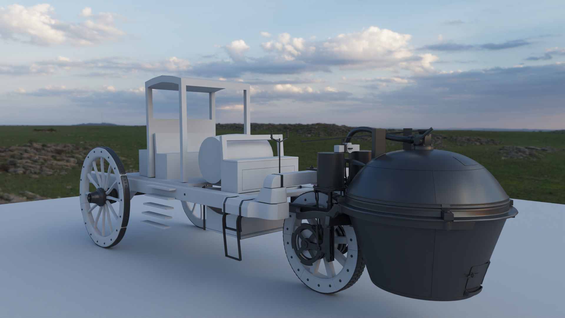 Car render challenge 2022 Cugnot's steam car