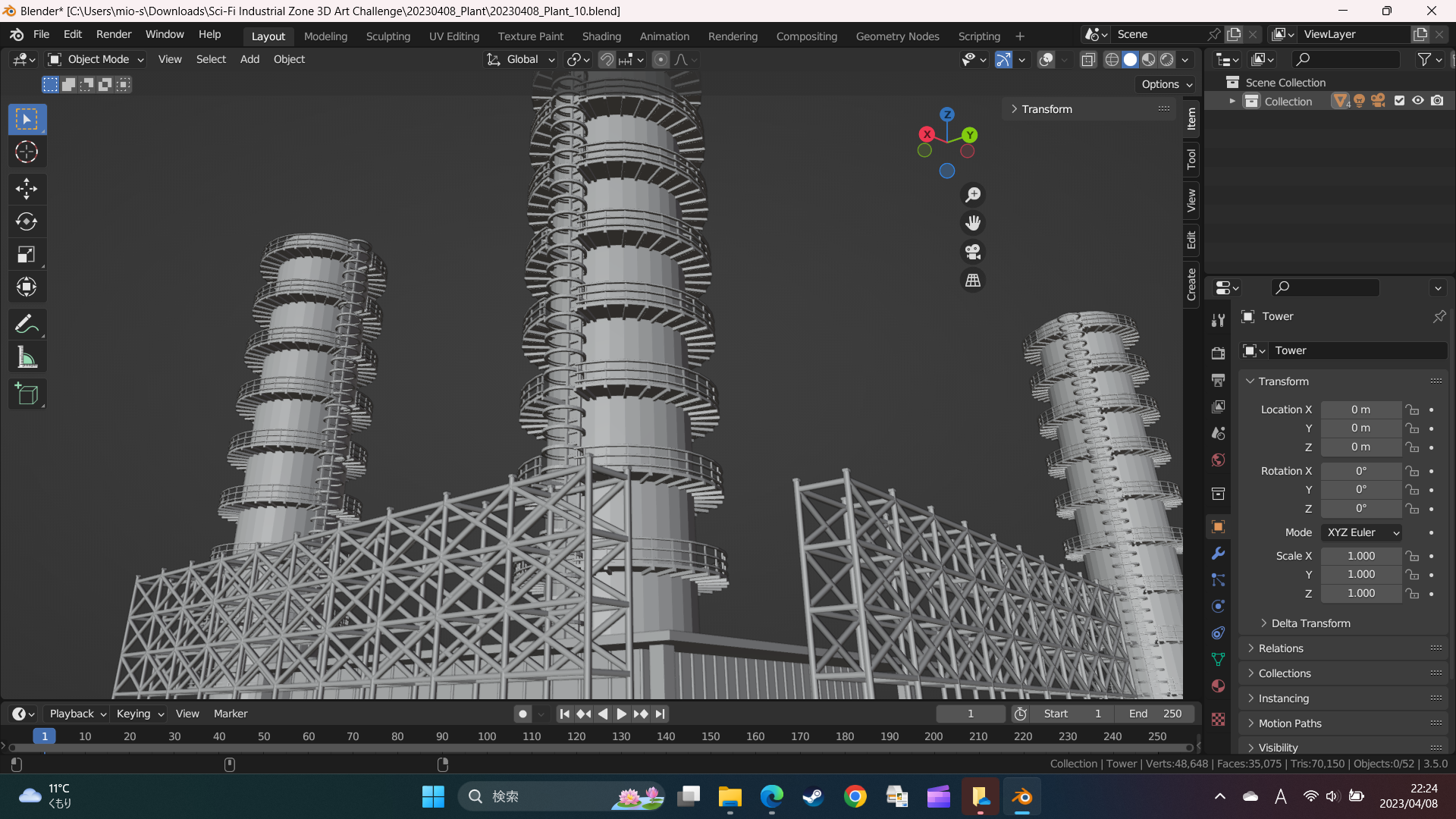 Sci-Fi Industrial Zone 3D challenge - Manufacturing plant