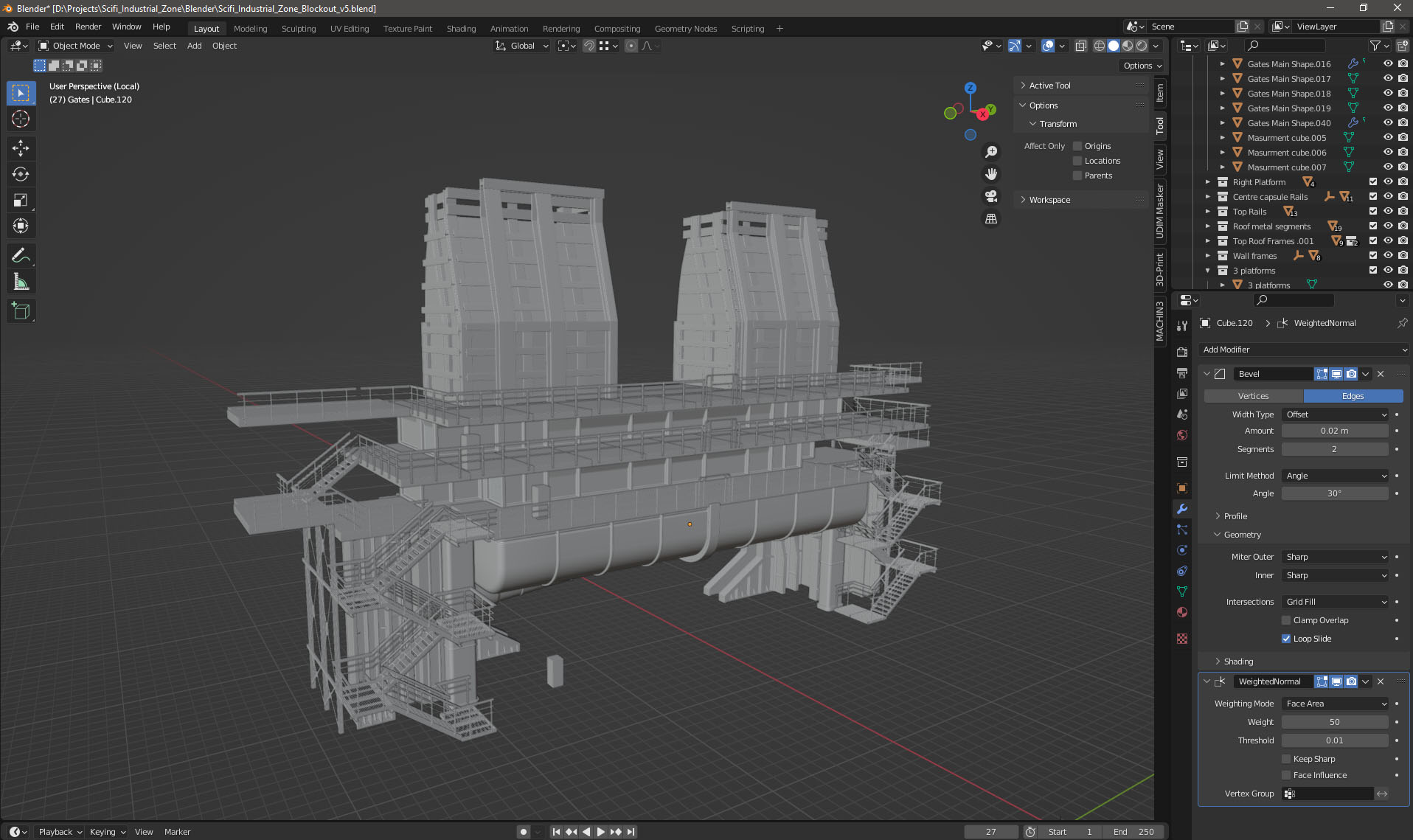 Sci-Fi Industrial Zone 3D challenge - mecha assembly plant